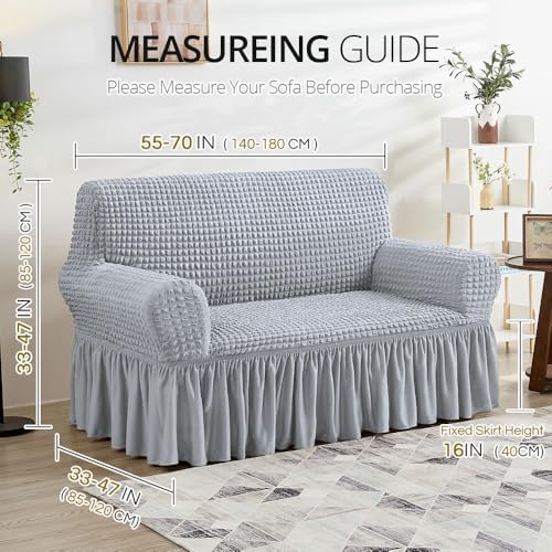 NICEEC Loveseat Covers Washable Love Seat Couch Covers Slipcover with Skirt - Image 6