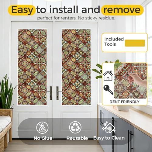 OHTMERU Stained Glass Window Privacy Film Decorative - Image 2