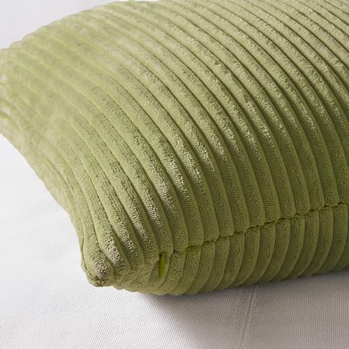 Topfinel Euro Shams Decorative Throw Pillow Covers 26x26 Inch Set of 4,Oversized Large Cushion Cases for Couch Sofa,Living Room,Corduroy Yellow Green Summer Home Decor - Image 2