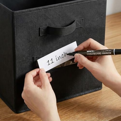Storage Bins,11" Cube Storage Bin with Labels,10pcs,Black - Image 4