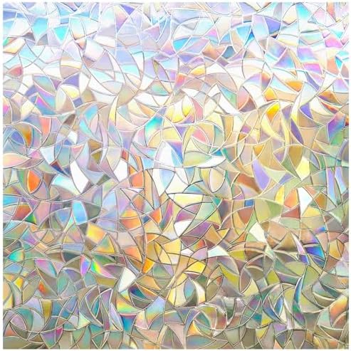 rabbitgoo Rainbow Window Privacy Film, Stained Glass Cling, 35.4" x 157.4" by rabbitgoo
