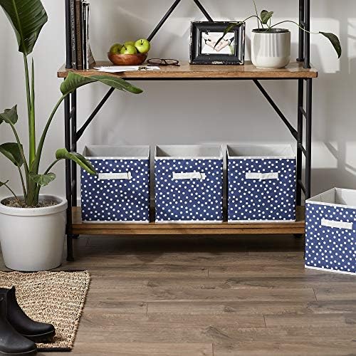 DII Woven Polyester Storage Bin, Polka Dot, French Blue, Small Set of 4 - Image 4