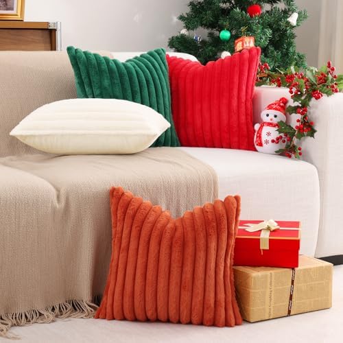 Pallene Faux Fur Throw Pillow Covers 12x20 Set of 2, Christmas Green - Image 5