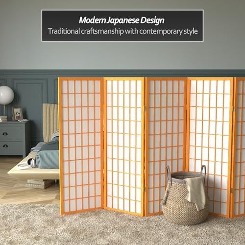 Red Lantern 4 ft. Short Window Pane Shoji Screen - Honey - 8 Panels - Image 2