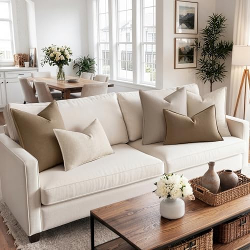 MIULEE Decorative Linen Lumbar Pillow Cover 12x20 Inch Khaki - Image 2