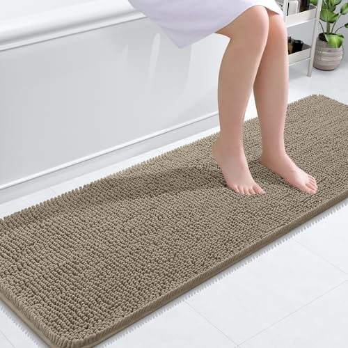 OLANLY Bathroom Runner Rugs 59x20, Extra Soft Absorbent Chenille Bath Rugs by OLANLY