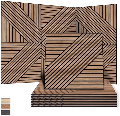 WoveN SounD Acoustic Wall Panels, Teak, 8 Pack, 23.6x23.6 in by WovenSound