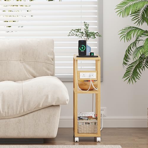 TUTOTAK Small Narrow Side Table, Set of 2 Skinny End Table - Image 7