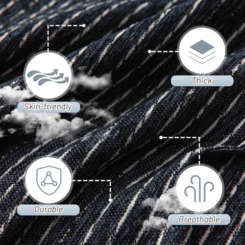 MYSKY HOME Couch Covers for 3 Cushion Couch Sofa, Sectional Couch Cover L Shape Chenille Couch Cushion Covers for Pets, Furniture Protector Cover for Dogs, Kids, 71"X150", Navy - Image 4