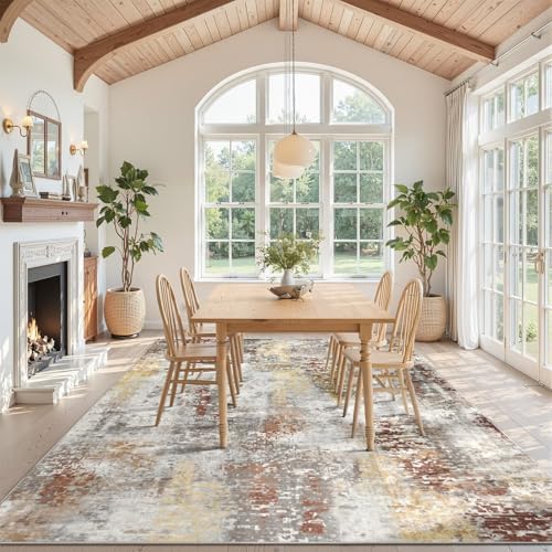 Toneed Washable 6x9 Area Rug with Non-Slip Backing for Living Room - Image 3