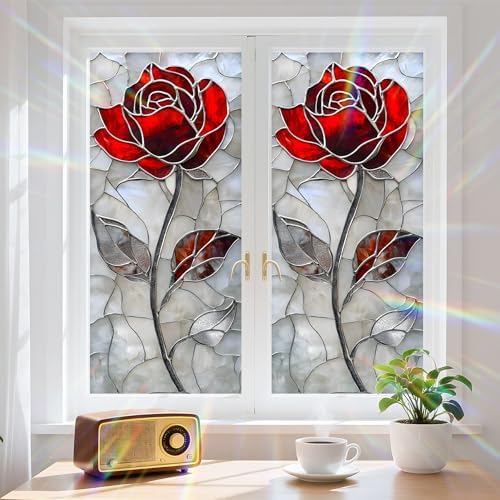 Window Privacy Film Frosted Glass Window Sticker Window Film Static Glass Cling Tint Non-Adhesive for Home Door Decorative Frosting Cover 17.5 X 78.7 inch - Image 3