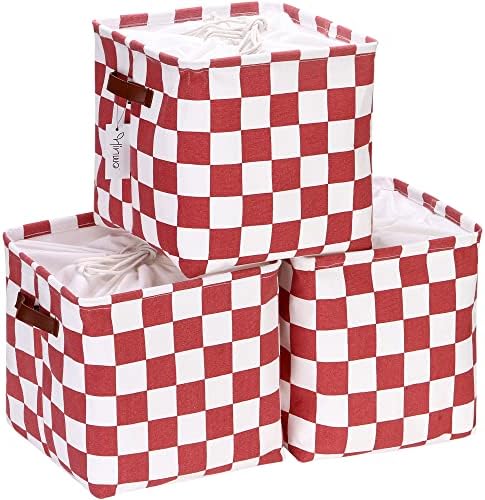 Hinwo Collapsible Canvas Storage Cubes with Handles, 11-Inch, 3-Pack by Hinwo