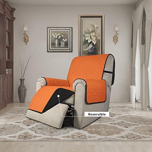 Easy-Going Reversible Couch Cover, Recliner 22 in, Orange/Black - Image 2