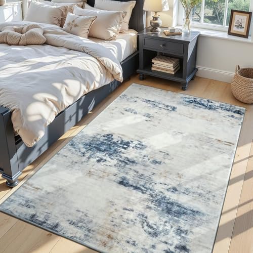 Toneed 4x6 Washable Non Slip Abstract Area Rugs for Bedroom Living Room by Toneed