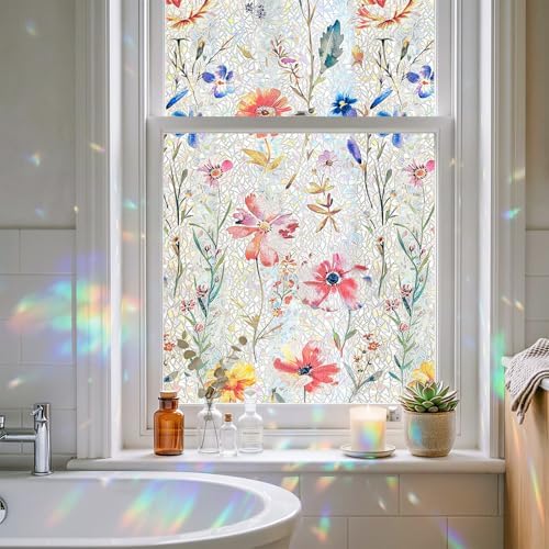 ADD.HERES Rainbow Window Privacy Film, Stained Glass Cling, 17.5" x 78.7" by ADDHERES
