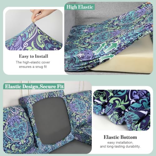 14Pcs Patio Cushion Covers Stretch Outdoor Furniture Protector Slipcovers - Image 4