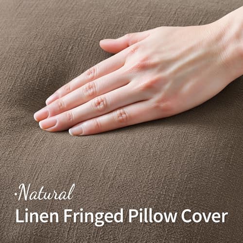 MIULEE Linen Decorative Fall Euro Throw Pillow Covers Cocoa Brown 26x26 - Image 2