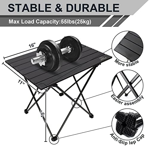 MSSOHKAN Camping Table Folding Portable Camp Side Table Aluminum Lightweight Carry Bag Beach Outdoor Hiking Picnics BBQ Cooking Dining Kitchen - Image 3