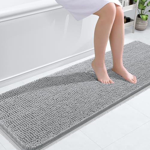 OLANLY Bathroom Runner Rugs 59x20, Extra Soft Absorbent Chenille Bath Rugs by OLANLY