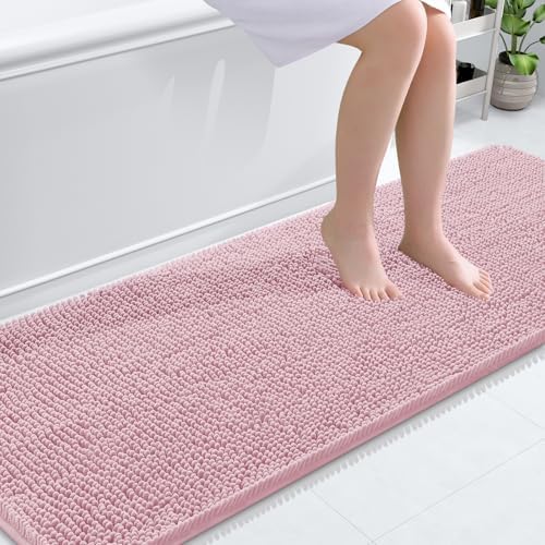 OLANLY Bathroom Runner Rugs 70x24, Extra Soft Absorbent Chenille Bath Rugs by OLANLY