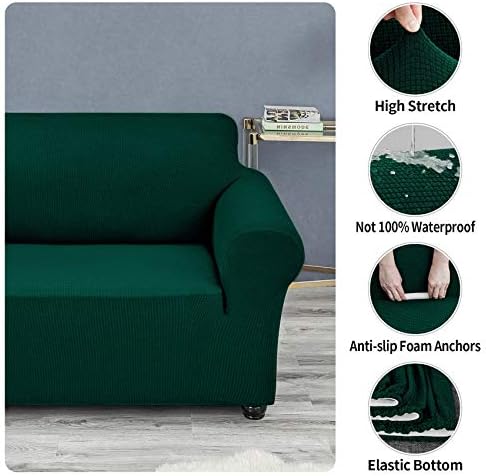 Joccun Christmas Stretch Couch Cover Slipcovers, 1-Piece Sofa Covers for 3 Cushion Couch Spandex Jacquard Washable Furniture Protector Cover for Living Room,Kids,Pets(Sofa,Hunter) - Image 3