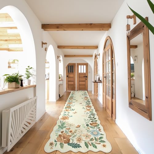 Lahome Floral Hallway Runner Rug Non Slip, 2'6''x10' Soft Washable Runner - Image 3
