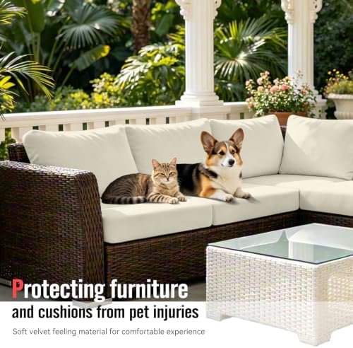 8Pcs Outdoor Cushion Covers, Stretch Patio Furniture Couch Chair Slipcovers - Image 6