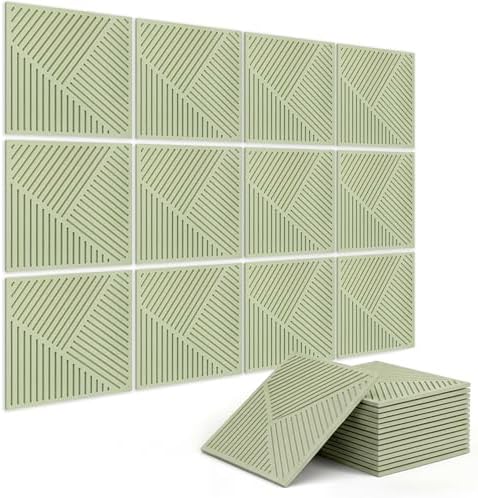 BUBOS 6 PCS Art Sound Absorbing Panels 23.6x23.6" Decor Acoustic Wall Panel | 0.7" Thick Composite Acoustic Panels, Nail-Down Secure Large 3D Sound Wall Panel for Studio Living Room & Office by BUBOS