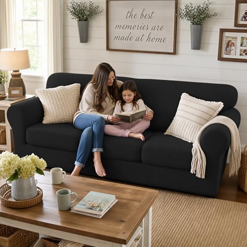 XINEAGE 3-Piece Stretch Loveseat Sofa Cover, Washable Couch Covers for Dog - Image 3