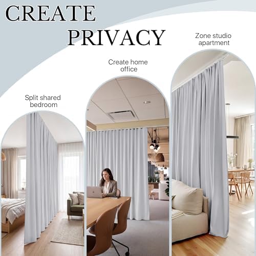 RYB HOME Doorway Curtain with Straight Ceiling Track, Privacy&Blackout - Image 6