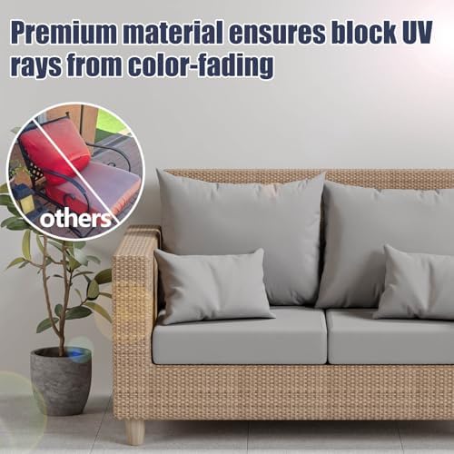 8Pcs Outdoor Cushion Covers, Stretch Patio Furniture Couch Chair Slipcovers - Image 3