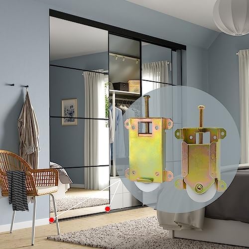 Sliding Mirror Closet Door Rollers Replacement Hardware Fits Contractors Part #W8020C or Hard 1775 Wardrobe Doors Wheels, 1-1/2" Durable POM Concaved Ball Bearing Wheel, 4 Pack - Image 3