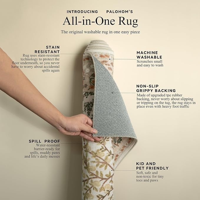 Machine Washable Small Rugs for Entryway: 2x3 Throw Kitchen Rug Door Mat Indoor Entrance Non-Slip Low Pile Soft Area Rugs for Entrance Front Door Indoor Entry Bedroom Kids Room - Image 4