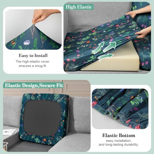 8Pcs Patio Cushion Covers Stretch Outdoor Furniture Protector Slipcovers - Image 4
