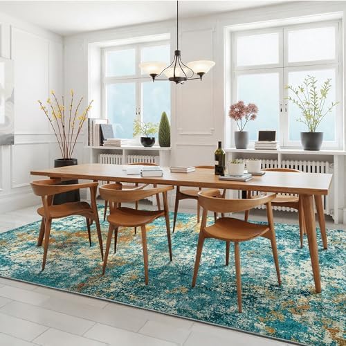 Modern Abstract 3x5 Rug, Non Slip Entryway Rug, Soft Machine Washable Rugs - Image 5