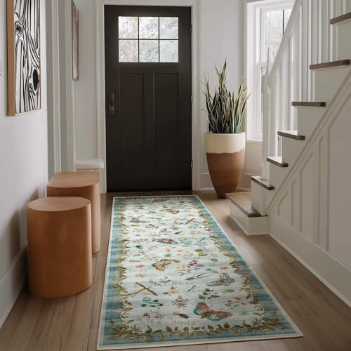 Machine Washable Runner Rug for Entryway: 2'x6' Kitchen Rugs Stain Resistant Non Slip Low Pile Soft Carpet Runners for Hallways Indoor Entryway Kitchen Beside Bedroom Living Room Farmhouse - Image 2
