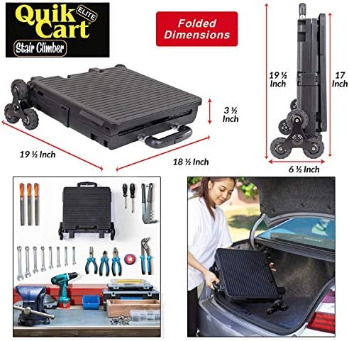 dbest Products Quik Cart Elite Stair Climber Rolling Crate - Black - Image 6