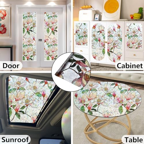 Window Privacy Film, Stained Glass Rainbow Stickers 35.4"x118.1" - Image 6