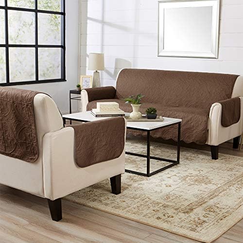 Great Bay Home Reversible Recliner Cover - Washable Slipcover Furniture Protector with Elastic Straps - Perfect for Kids & Pets - Quilted & Stitched Detail (Chocolate/Taupe) - Image 5
