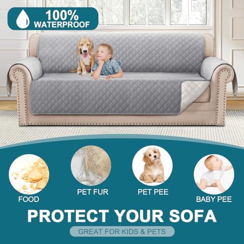 Turquoize 100% Waterproof Sofa Covers Couch Cover for Dogs, Sofa 70" - Image 2