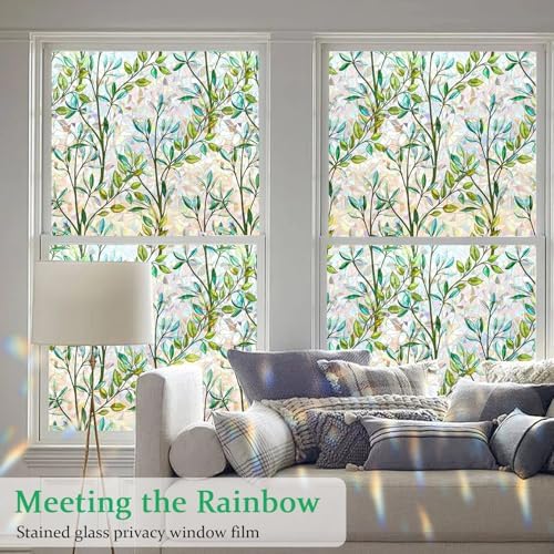 Stained Glass Window Film Decorative for Glass, 17.5" x78.7" - Image 2