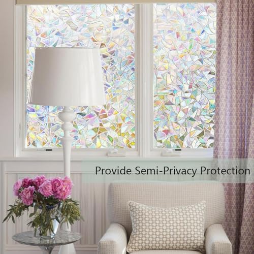 Finnez Window Privacy Film, Stained Glass Rainbow, 17.5" x 157.4" - Image 4