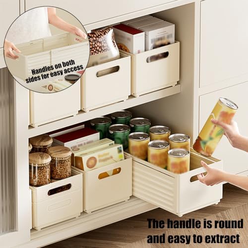 Foldable Storage Bins, 2 Pack Plastic Expandable Boxes for Organizing, Adjustable from 11-18.8" Drawer Organizers Separators Dividers for Bedroom Kitchen Utensils Tools Closet, Large - Image 3