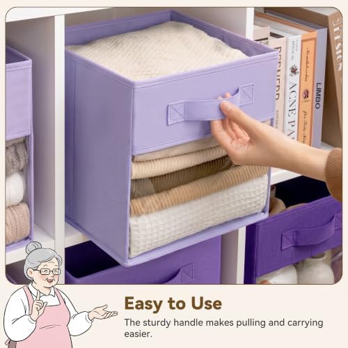 GRANNY SAYS 11 Inch Storage Cube Organizer Bins, Purple Gradient, 6-Pack - Image 5