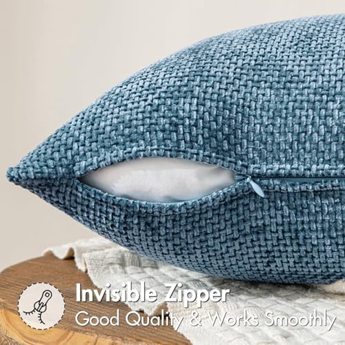 MIULEE Decorative Couch Throw Pillow Covers 18x18 Inch Coastal Blue 2 Pack - Image 5