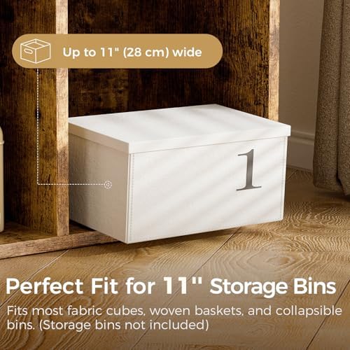 COMHOMA 6 Wood Cube Storage Organizer with Open Back and Removable Back Panels, 11In Brown Cube Storage Bookshelf, Cubicle Shelf Bookcase for Home Office Bedroom Living Room, Vertical or Horizontal - Image 4
