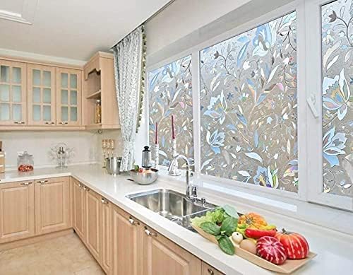 Niviy Window Film Privacy Non-Adhesive Static Cling Window Film Glass Film Decorative Window Films Heat Control for Home Kitchen Office 41.2" by 314.9" - Image 4