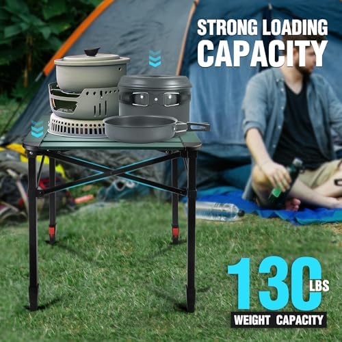 VILLEY Folding Camping Square Table, Portable Aluminum Table, Medium - Image 5