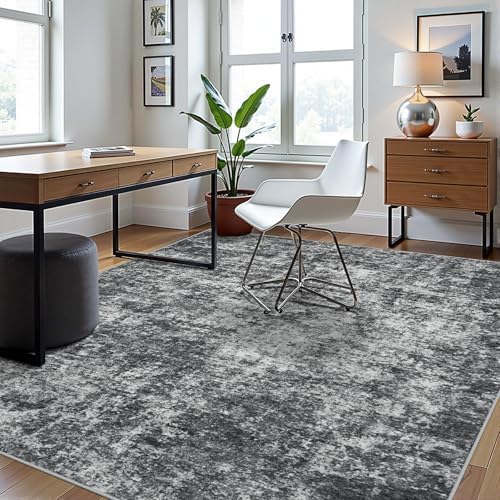 6x9 Area Rugs for Living Room Washable Bedroom Dining Room Black Grey - Image 3