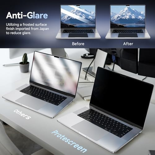 Magnetic Privacy Screen Protector Compatible with MacBook Pro 14 Inch (2021-2026, M1, M2, M3, M4, M5), Removable Anti Spy Blue Light Glare Shield, Laptop Privacy Filter for Mac Pro 14.2in - Image 6
